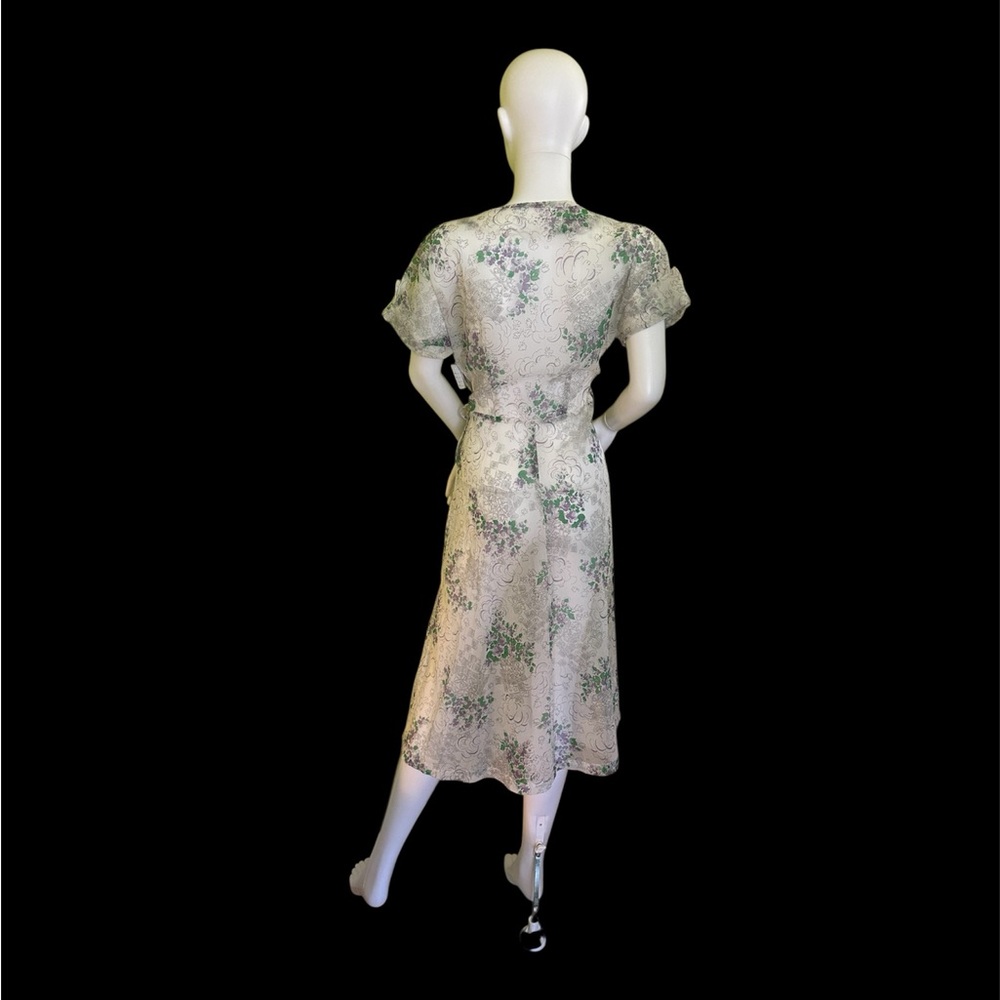 Vintage 1940’s Green Floral Midi Dress - Women's - Picture 2 of 2